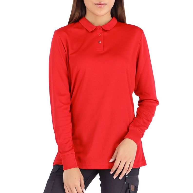 Polera Cooldry QUEBEC Manga Larga Mujer Red-0