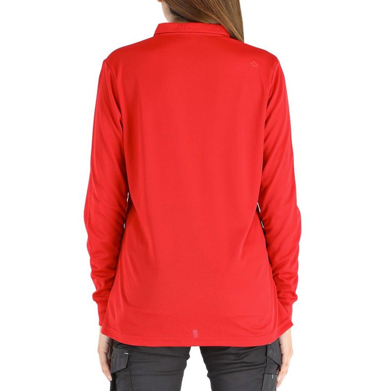Polera Cooldry QUEBEC Manga Larga Mujer Red-1