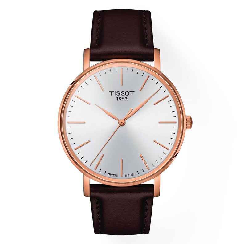 Reloj Tissot Everytime Cuero Café-0
