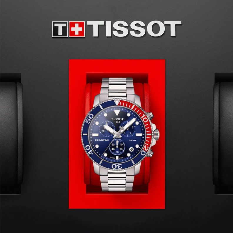 Reloj Tissot Seastar 1000 Quartz Chronograp Acero Azul-3
