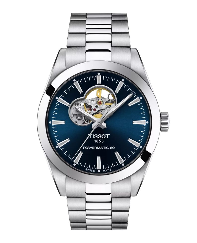 Reloj Tissot Gentleman Open Heart Acero Azul-0