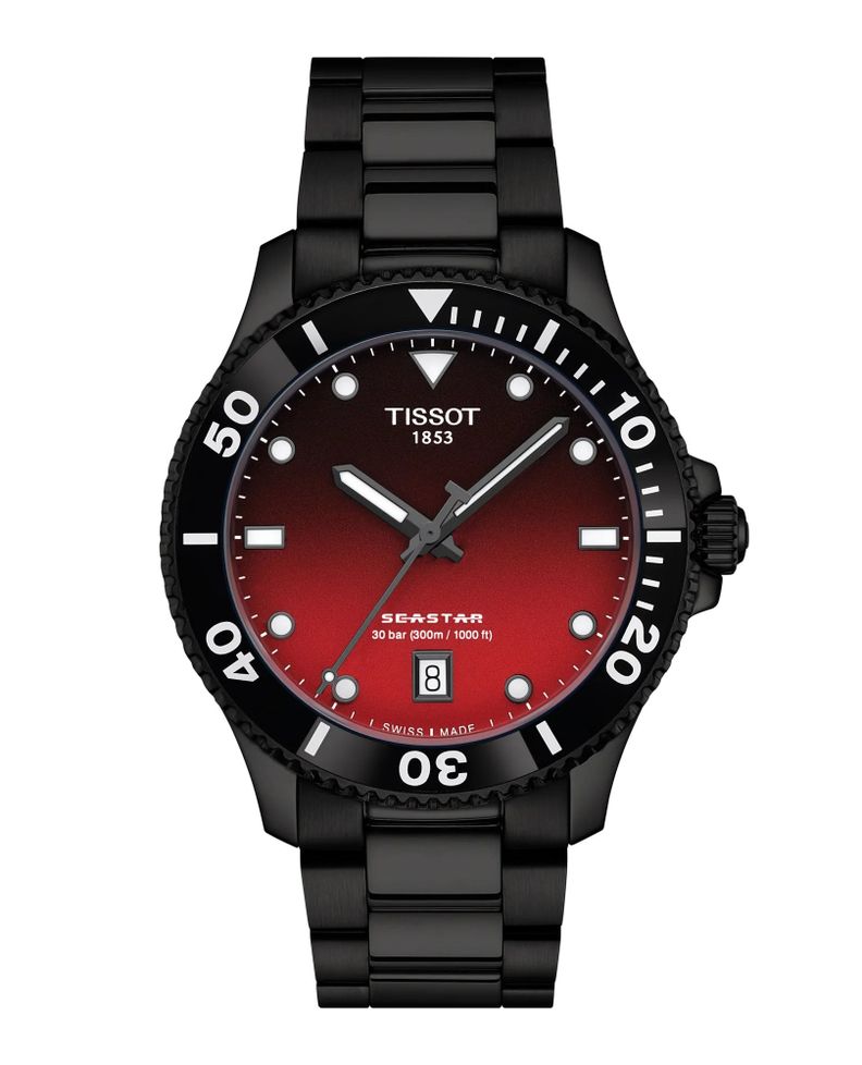 Reloj Tissot Seastar 1000 Gradient Rojo 40MM Negro