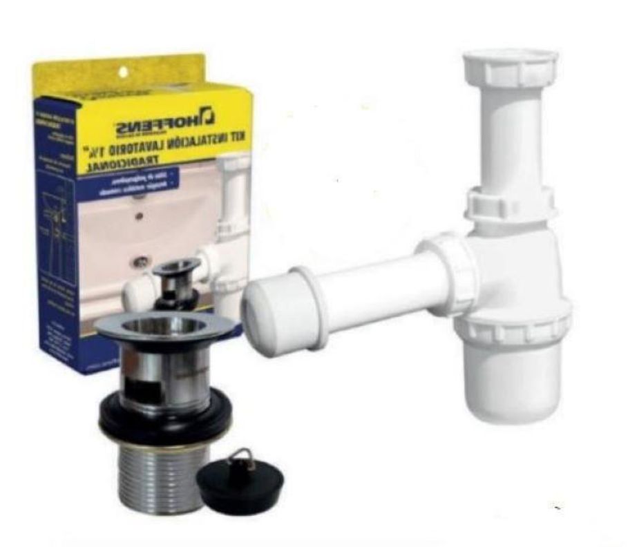 Kit Lavat Sifon 1 1/4 S/recta + Desag 1 1/4 - Metal