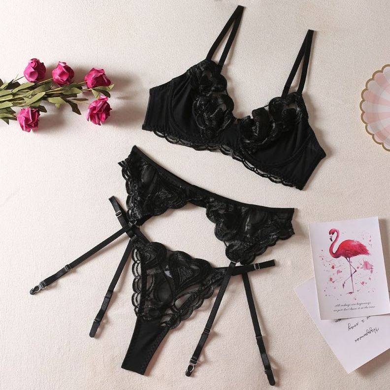 Set Lenceria Ropa Intima Negra Mujer Agatha-1