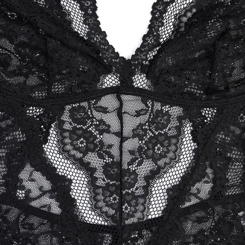 Body Enterito Escote Profundo Negro Temptation-4