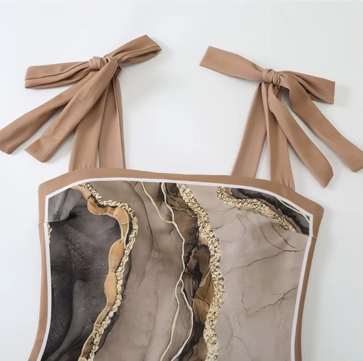 Traje De Baño Entero Mujer Marfil Marron -3