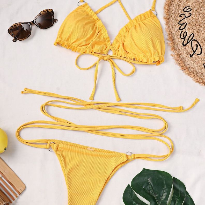 Traje de Baño Bikini Amarillo Donna-3