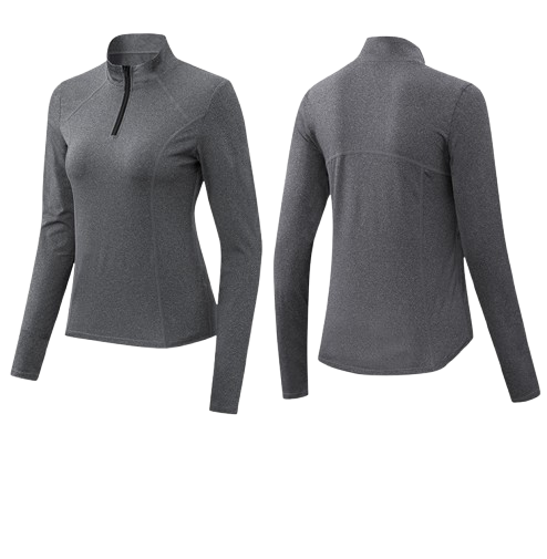 Polera para Mujer Cierro medio Gris Manga Larga-1