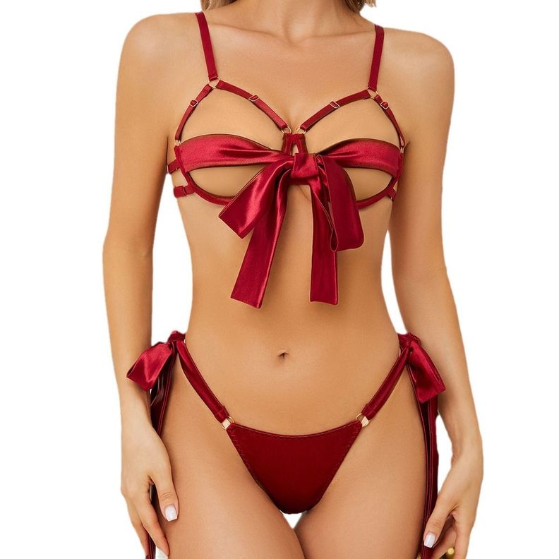 Set Lenceria Ropa Interior Rojo Pia-0