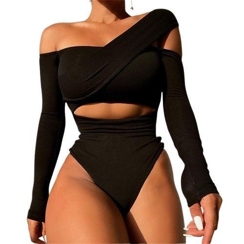 Body Jazmin una Pieza con Cuello Halter y Aberturas-0