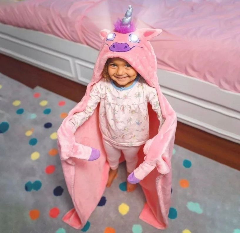 Manta Con Capucha Para Dormir Manta Para Niñs Ojos Luminosos-2