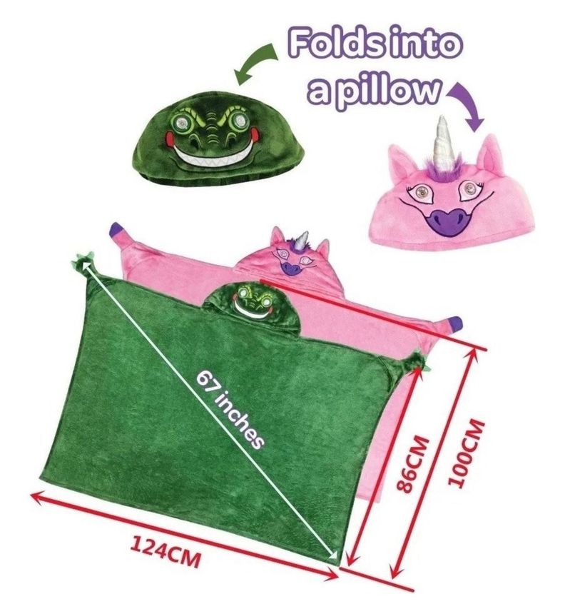 Manta Con Capucha Para Dormir Manta Para Niñs Ojos Luminosos-1
