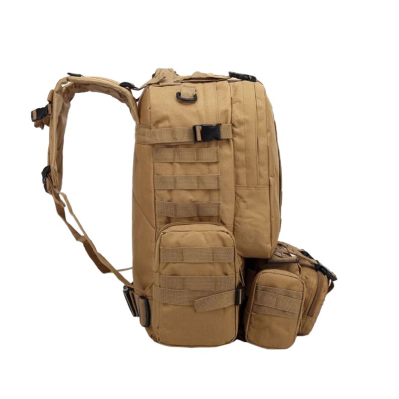 Mochila Tactica Militar Trekking Outdoor 65 Litros 3 En 1 Ocre-1