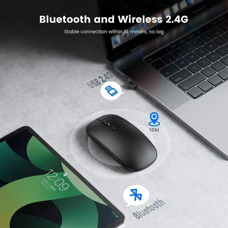 Mouse Dual Inalambrico Bluetooth Recargable Usb Optico-4