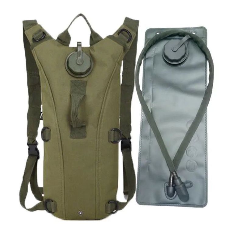 Mochila Hidratación Táctica Impermeable Con Bolsa De Agua 3l Verde-0