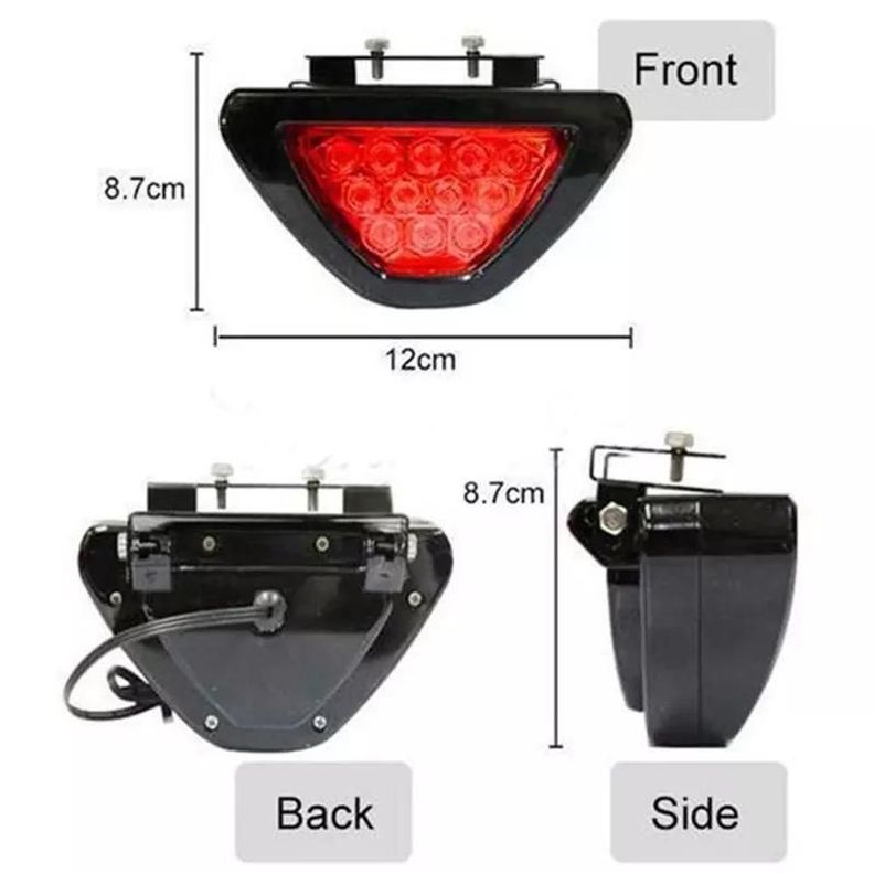 Tercer Stop Luz De Freno Auxiliar Triangular Led Roja 12v-2