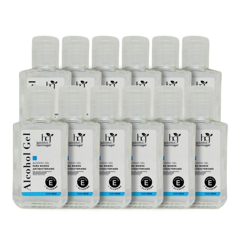 Pack 12 Alcohol Gel Vitamina E 60Ml-0