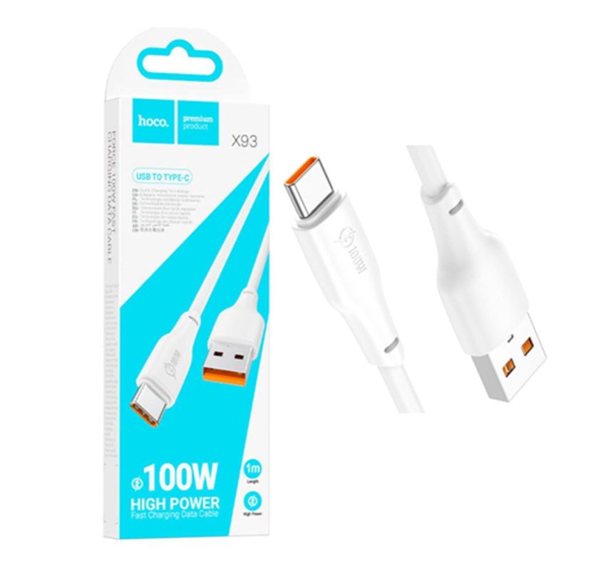 Cable USB a Tipo C Carga rapida 100W HOCO X93 Blanco