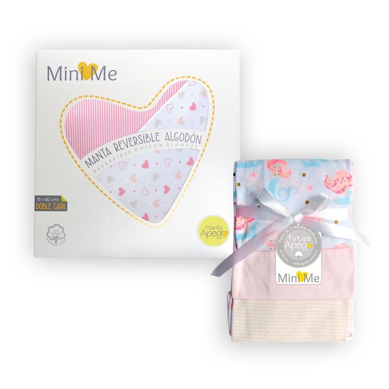 OFERTA Mantas para bebe Algodón Premium Mini Me rosado-0