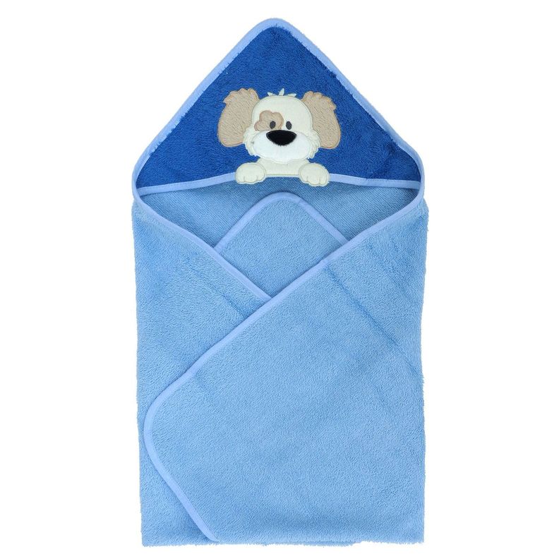 Toalla Capucha para bebé Algodón 75x75 cms azul-1