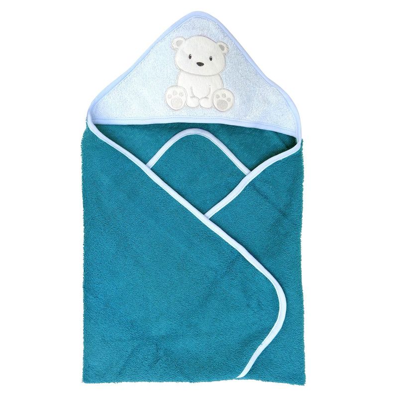 Toalla Capucha para bebé Algodón 75x75 cms celeste-1