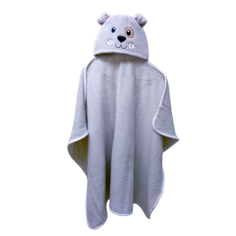 Manta Frazada con Capucha y cojin para Bebe super suave gris-3