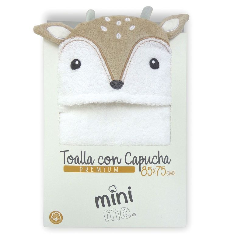 Toalla Capucha Premium para bebé Algodón 85x75 cms blanco-0