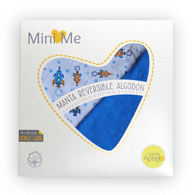 Manta para bebé de Algodón Premium Mini Me azul-0