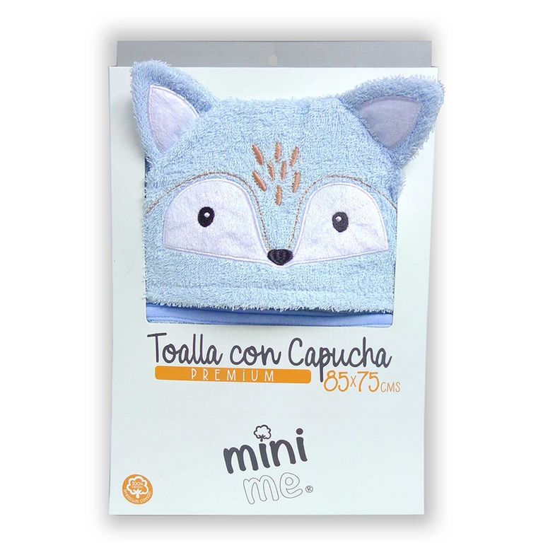Toalla Capucha Premium para bebé Algodón 85x75 cms celeste-0