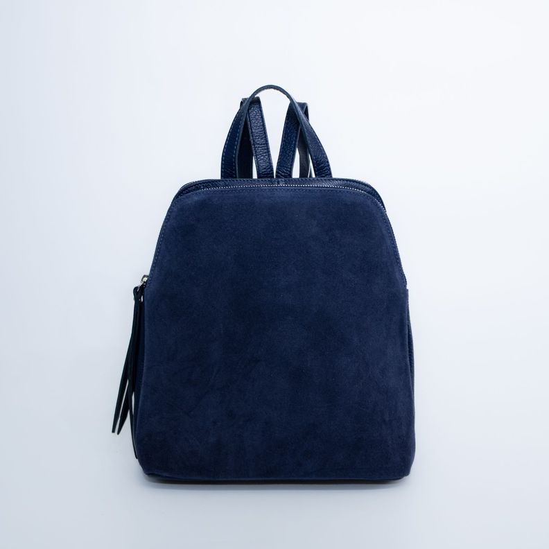 Mochila de cuero con detalles reno Azul-0