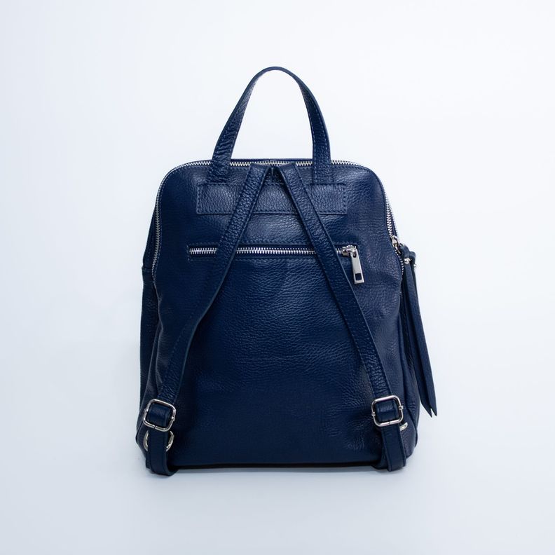 Mochila de cuero con detalles reno Azul-2