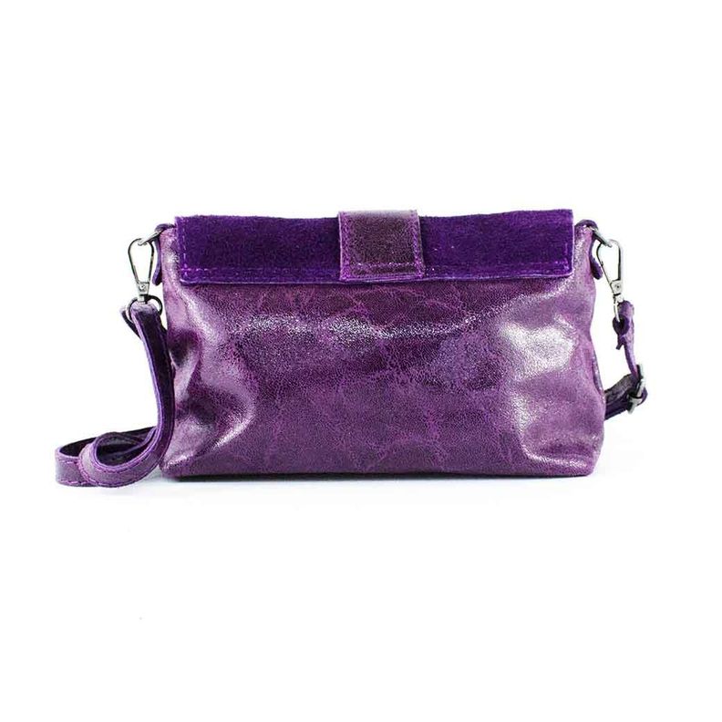 Cartera de Cuero Reno Cierre Brillo 674 Mujer Morado Mailea-2