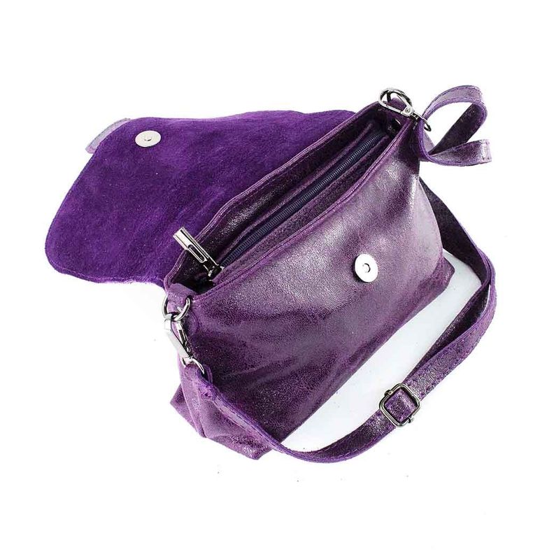 Cartera de Cuero Reno Cierre Brillo 674 Mujer Morado Mailea-3