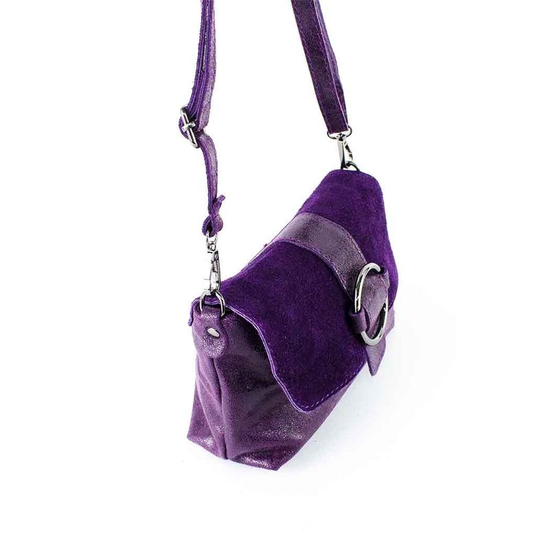 Cartera de Cuero Reno Cierre Brillo 674 Mujer Morado Mailea-4