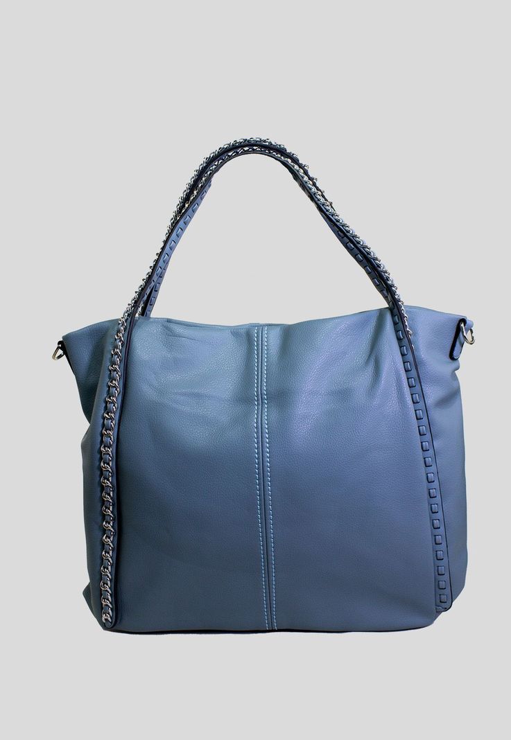 Cartera con full y cadena Celeste-0