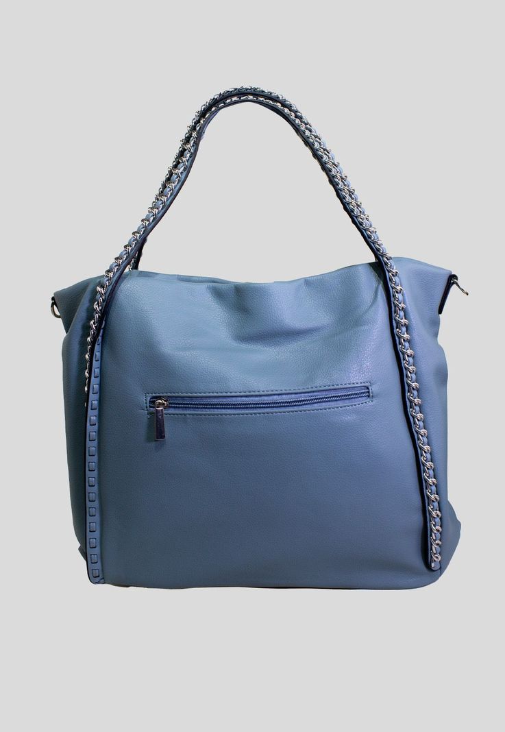 Cartera con full y cadena Celeste-2