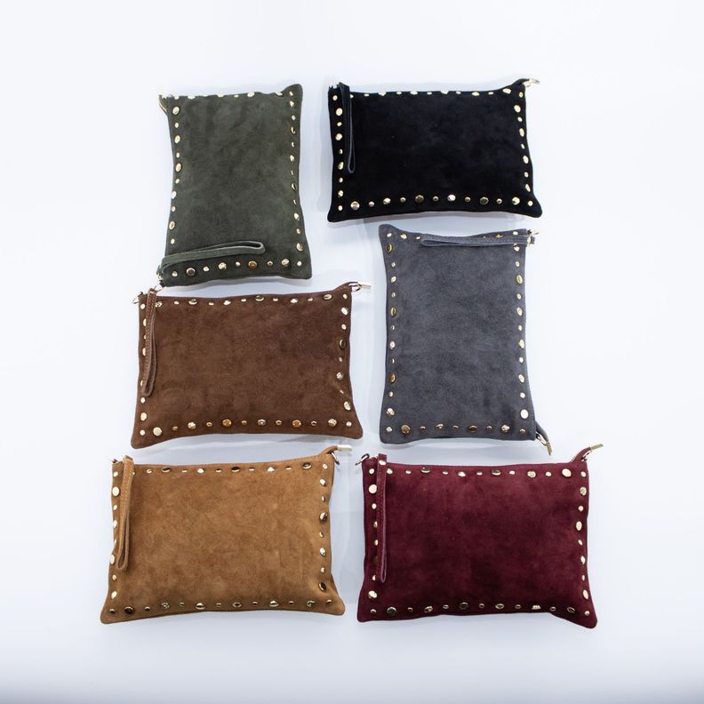 Bandolera Mailea reno con remaches Gris-4