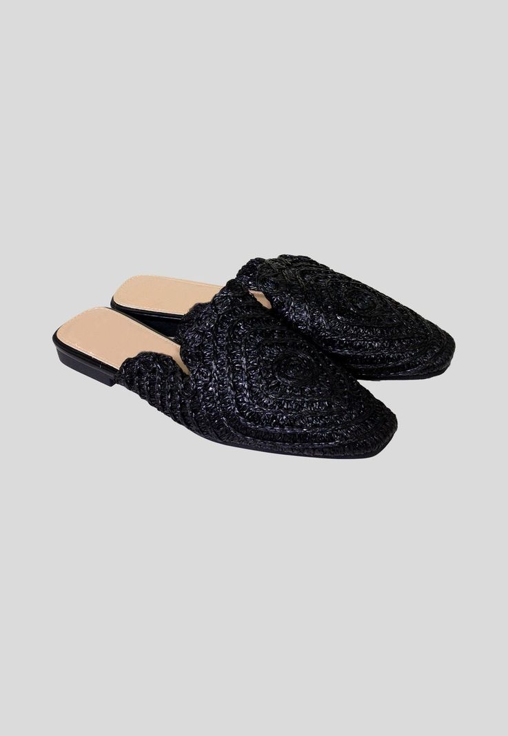 Puntilla tejida crochet Negro-0
