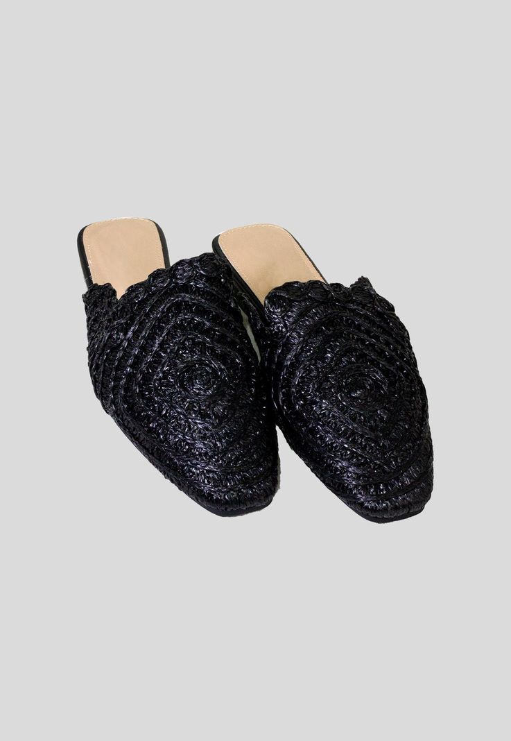 Puntilla tejida crochet Negro-1