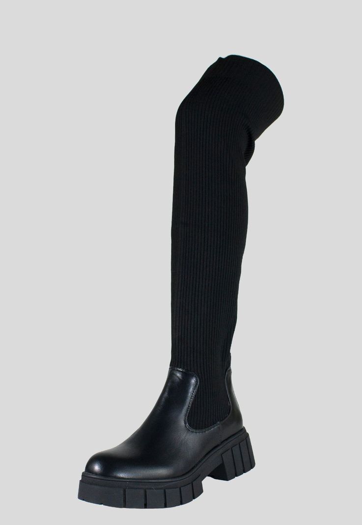 Bucanera Mujer Elastico Taco Cuadrado Negro-0
