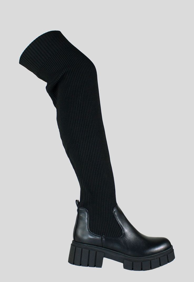 Bucanera Mujer Elastico Taco Cuadrado Negro-1