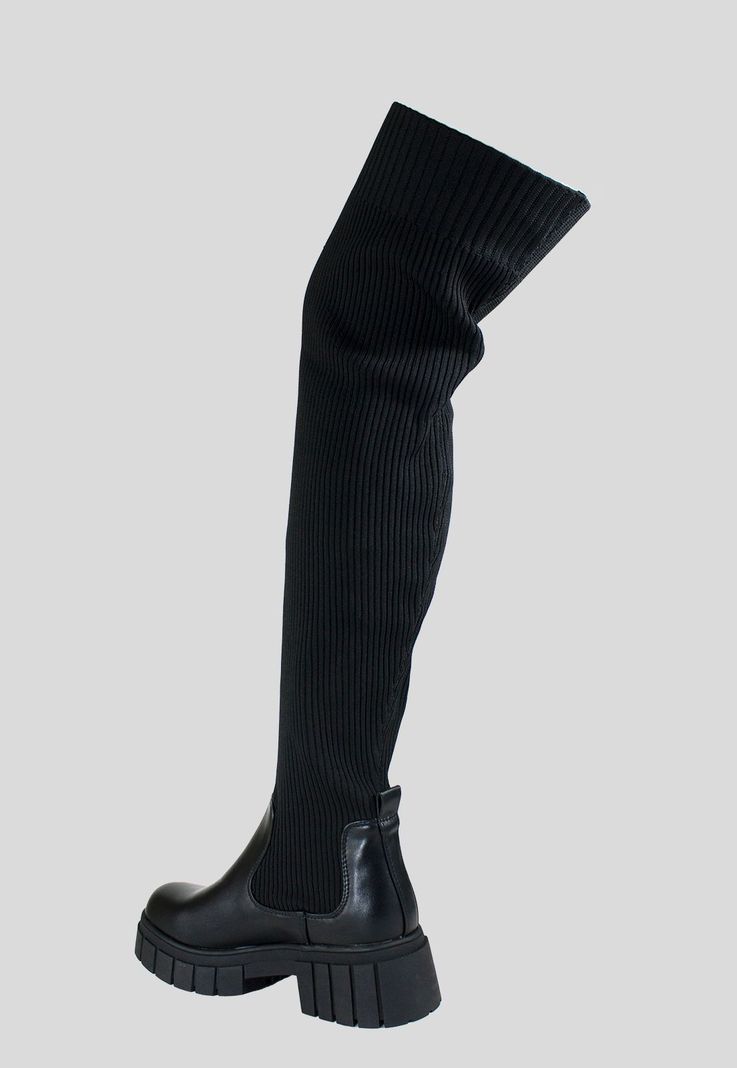 Bucanera Mujer Elastico Taco Cuadrado Negro-2