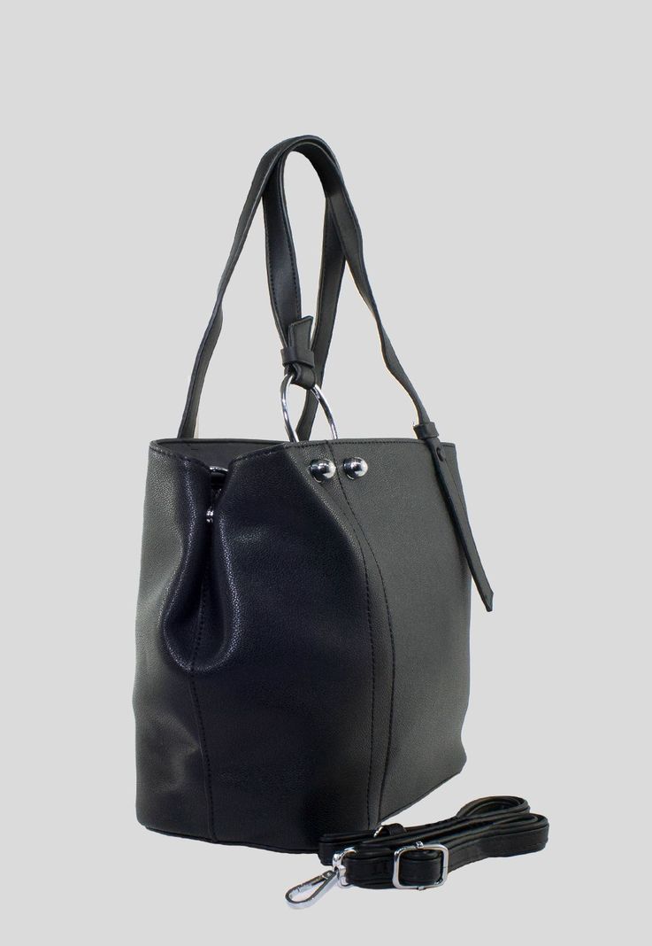 Cartera Correa Y Argolla Negro-1
