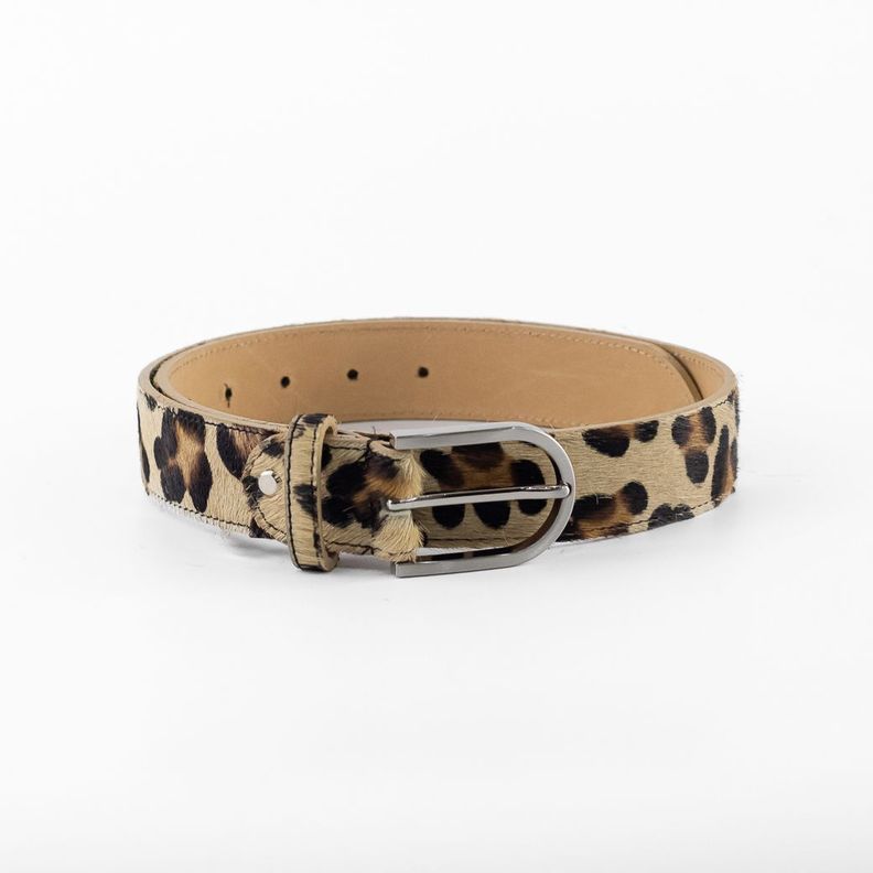 Cinturón Cuero Hebilla Metal Mujer Leopardo Mailea-0