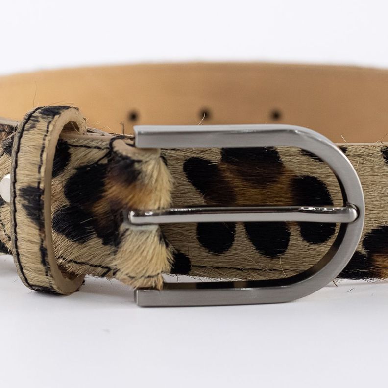 Cinturón Cuero Hebilla Metal Mujer Leopardo Mailea-1