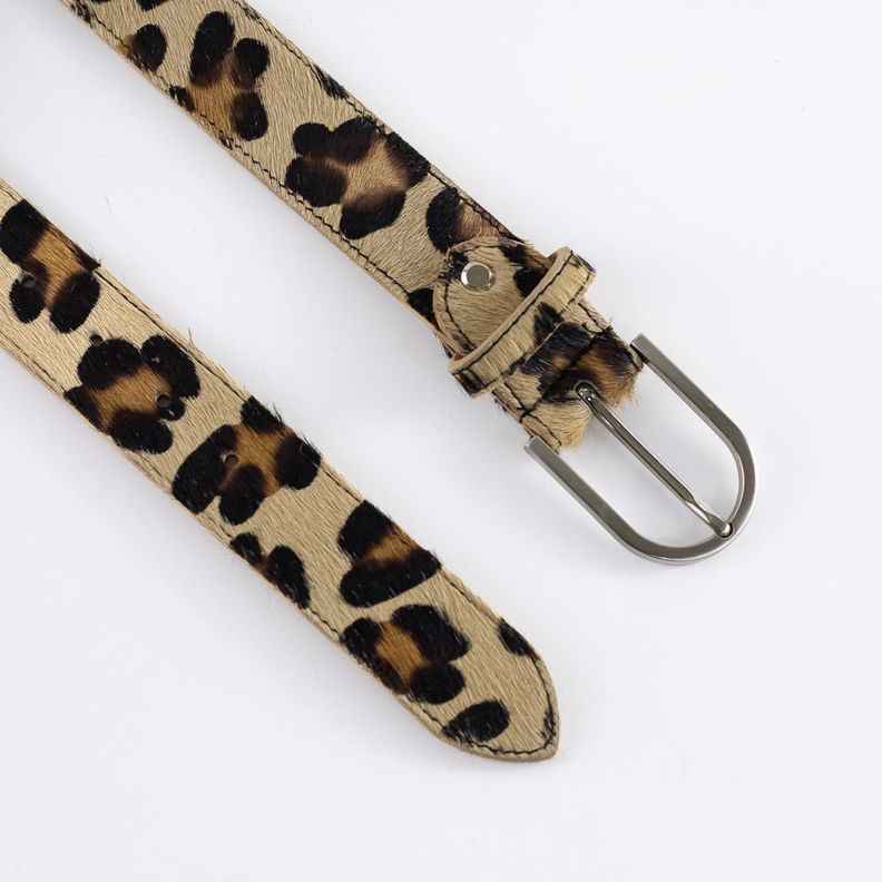 Cinturón Cuero Hebilla Metal Mujer Leopardo Mailea-2