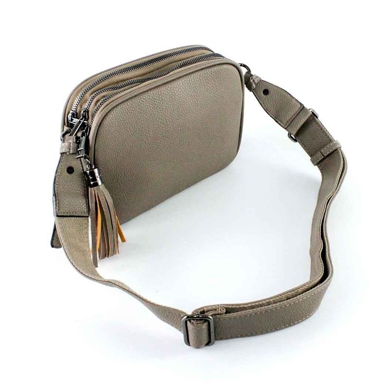 Bandolera Ecocuero Lisa 828 Mujer Khaki Mailea-1