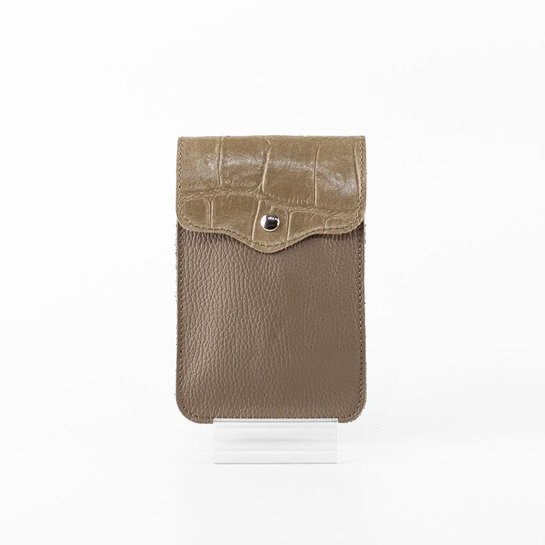 Portacelular Cuero Coco Mujer Taupe Mailea-1
