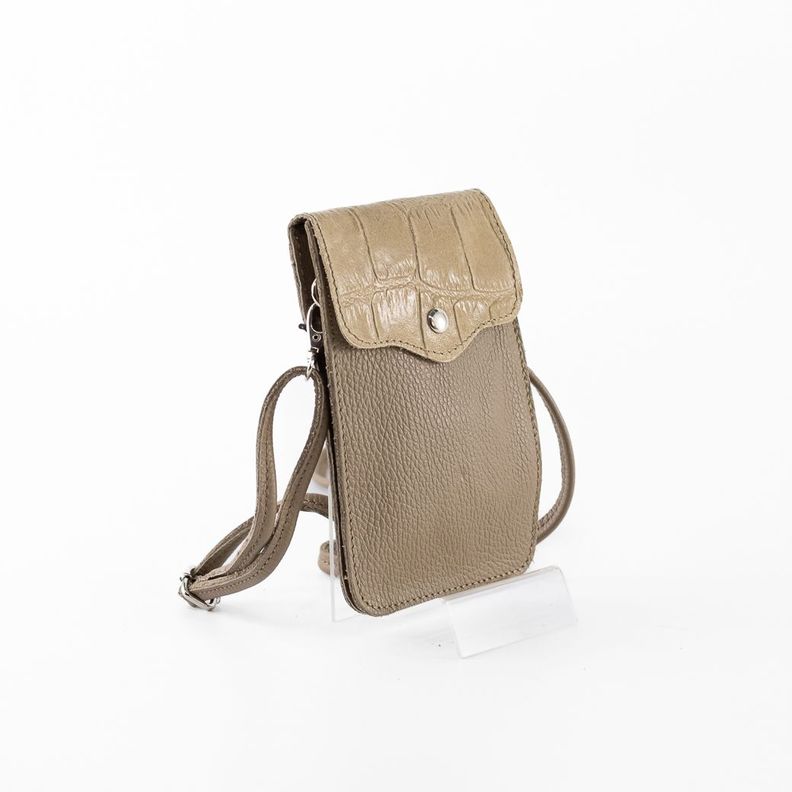 Portacelular Cuero Coco Mujer Taupe Mailea-2
