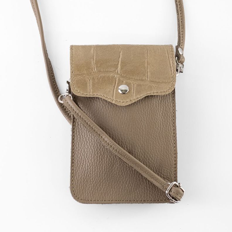 Portacelular Cuero Coco Mujer Taupe Mailea-4